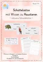 Vorschau - Arbeitsblätter - Sätze bilden: Haustiere | Schüttelsätze | Kl. 1-2 - Deckblatt