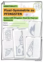 Vorschau - Arbeitsblätter - PIXEL-SYMMETRIE zu PFINGSTEN! Mathe trift Pfingsten. - Deckblatt