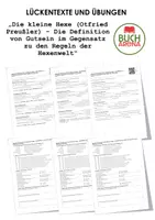 Vorschau - Arbeitsblätter - Die kleine Hexe (Otfried Preußler) - Die Definition von Gutsein im Gegensatz zu den Regeln der Hexenwelt (Lückentext und Übungen) - Deckblatt