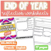 Vorschau - Arbeitsblätter - End of Year Reflection Worksheets Französisch Englisch - Seite 1