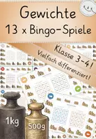 Vorschau - Stationenlernen - Gewichte Klasse 3-4: 13x Bingo: Für Gramm, kg-Dezimalzahlen & gemischte Schreibweisen - Deckblatt