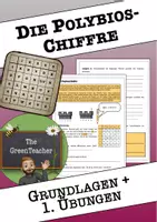 Vorschau - Arbeitsblätter - Polybioschiffre Arbeitsblätter Klasse 5–7 – Einführung in die Geheimschrift mit Übungen/Kryptologie (Informatik, mit Lösungen) - Deckblatt