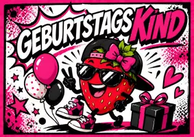 Vorschau - Bildkarten - Schilder im Erdbeerstil für Geburtstagskinder - Seite 3