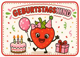Vorschau - Bildkarten - Schilder im Erdbeerstil für Geburtstagskinder - Seite 2