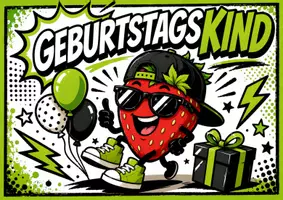 Vorschau - Bildkarten - Schilder im Erdbeerstil für Geburtstagskinder - Seite 1