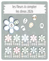 Aperçu - Apprentissages en autonomie - 28. Les fleurs à compter — Les dinos 2026 - Page de couverture