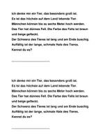 Vorschau - Arbeitsblätter - Diktat Giraffe - TIERBESCHREIBUNG - Deckblatt