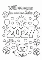 Vorschau - Mal- und Bastelvorlagen - Willkommen 2027! Kreativheft für Neujahr - Seite 3