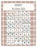Aperçu - Apprentissages en autonomie - 32. jeu Memory — Les dinos 2026 - Page de couverture