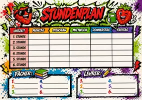 Vorschau - Bildkarten - Stundenplan im Erdbeerklasse für Klasse 1/2 und 3/4 - Seite 1