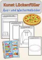 Vorschau - Arbeitsblätter - Ausmalbilder & Weitermalbilder Kunst Vertretungsstunden & schnelle Aufgaben - Deckblatt