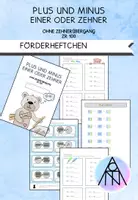 Vorschau - Arbeitsblätter - Förderheftchen Plus und Minus Einer oder Zehner (ZR 100 ohne Zehnerübergang) - Deckblatt