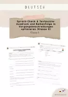 Vorschau - Arbeitsblätter - Sprach-Check & Textpuzzle: Ausdruck und Reihenfolge optimieren (Klasse 6) (inkl. Selbstkontrolle) - Deckblatt