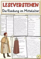 Vorschau - Arbeitsblätter - Die Kleidung im Mittelalter, Lesen und Verstehen Arbeitsblätter mit Lesetext, Fragen - Deckblatt