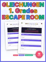 Vorschau - Spiele - Gleichungen 1 ESCAPE ROOM Klasse 7-8 Frühling - Deckblatt