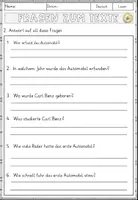 Vorschau - Arbeitsblätter - Die Erfindung des Automobils (Carl Benz, 1886), Lesen und Verstehen Arbeitsblätter mit Lesetext, Fragen - Seite 3