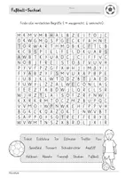Vorschau - Arbeitsblätter - Suchsel: Fußball (Buchstabengitter) Lesespiel | Klasse 2, 3, 4 - Seite 3
