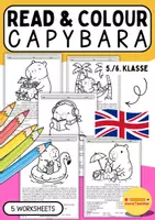 Vorschau - Arbeitsblätter - Read and Colour Englisch: Capybara Arbeitsblätter (5 6 Klasse) - Deckblatt