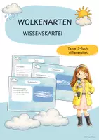 Vorschau - Stationenlernen - Wolkenarten | Wissenskartei | Differenziert | Wetter - Deckblatt