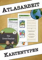 Vorschau - Arbeitsblätter - Atlasarbeit - Kartentypen Arbeitsblatt Klasse 5–7 – physische & thematische Karten verstehen (Erdkunde Übungen) - Deckblatt