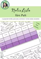 Vorschau - Lehrpläne/Lehrermaterial - Orga-Liste fürs Pult / Notizen / Schreibtischunterlage - Deckblatt
