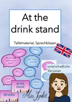 Vorschau - Präsentationen/Tafelbilder - At the drink stand_Tafelmaterial Sprechblasen - Deckblatt