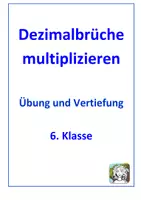 Vorschau - Arbeitsblätter - Dezimalbrüche multiplizierren (Wiederholung AB I und AB II) - Deckblatt
