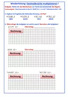 Vorschau - Arbeitsblätter - Dezimalbrüche multiplizierren (Wiederholung AB I und AB II) - Seite 1
