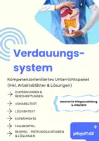 Vorschau - Arbeitsblätter - Verdauungssystem - Arbeitsheft/ Materialpaket Pflege & Biologie (Übungen, Fallbeispiel, inkl. Lösungen) 22 Seiten - Seite 1