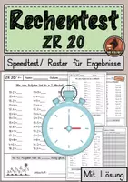 Vorschau - Arbeitsblätter - Speedtest, ZR 20, Rechentest, Zehnerübergang, Platzhalteraufgaben - Deckblatt