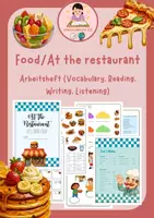 Vorschau - Arbeitsblätter - Food/ At the restaurant - Worksheets - Deckblatt