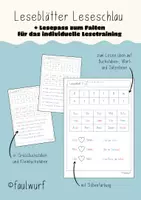 Vorschau - Arbeitsblätter - Leseblätter Leseschlau (Teil 1) inkl. Lesepass - Deckblatt