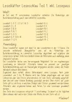 Vorschau - Arbeitsblätter - Leseblätter Leseschlau (Teil 1) inkl. Lesepass - Seite 1