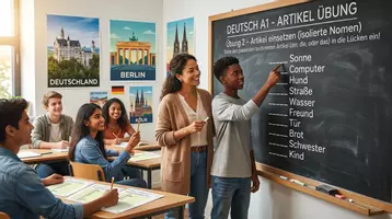Vorschau - Arbeitsblätter - Deutsch A1 – Artikel der/die/das Übungen - Deckblatt