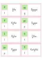 Vorschau - Fördermaterial/Inklusion - Klammerkarten einfacher oder doppelter Konsonant - Seite 1