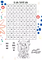 Vista previa - Juegos / Gamificación - AYUDA A CHISPITAS A RESOLVER ESTA SOPA DE LETRAS CON LAS NOTAS MUSICALES - Portada
