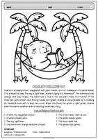 Vorschau - Arbeitsblätter - Read and Colour Englisch: Capybara Arbeitsblätter (5 6 Klasse) - Seite 1
