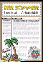Vorschau - Arbeitsblätter - Sommer - Lesetext + Aufgaben (2-fach differenziert) - Deckblatt