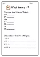 Vorschau - Arbeitsblätter - What time is it - Uhrzeiten bestimmen - Deckblatt