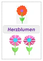 Vorschau - Mal- und Bastelvorlagen - Blume mit Herzblütenblätter - WG Fensterdeko Sommer Frühling - Deckblatt