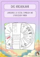 Vorschau - Arbeitsblätter - Das Kirchenjahr - Feste, Symbole und liturgische Farben - Deckblatt