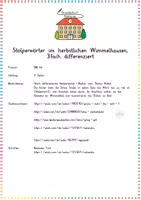 Vorschau - Arbeitsblätter - Herbst / Jahreszeiten: Stolperwörter im herbstlichen Wimmelhausen (3-fach-diff.) - Deutsch - Kl. 2/3 - Seite 1