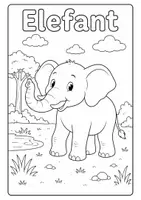 Vorschau - Arbeitsblätter - 🐘✨ Ausmalbild Elefant – süßes Tiermotiv für Kinder 🐘✨ - Deckblatt