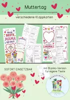 Vorschau - Arbeitsblätter - Muttertag Klappkarte / Grundschule / KITA - Deckblatt