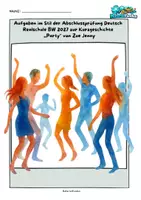 Vorschau - Arbeitsblätter - Aufgaben im Stil der Abschlussprüfung Deutsch Realschule BW 2027 zur Kurzgeschichte ,,Party” von Zoe Jenny + editierbare KA - Deckblatt