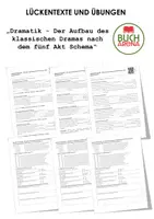 Vorschau - Arbeitsblätter - Dramatik - Der Aufbau des klassischen Dramas nach dem fünf Akt Schema (Lückentext und Übungen) - Deckblatt
