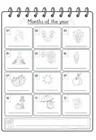 Vorschau - Arbeitsblätter - Months of the year - Hefteintrag und Arbeitsblatt - Seite 1