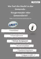 Vorschau - Stundenentwürfe - Wer hat die Macht in der Gemeinde - Bürgermeister oder Gemeinderat? - Deckblatt