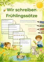 Vorschau - Arbeitsblätter - Frühlingssätze motivierend & leicht gemacht | 2-3 Klasse 🌷 - Deckblatt