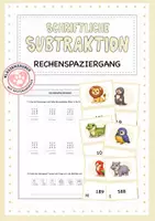 Vorschau - Arbeitsblätter - Rechenspaziergang: Schriftliche Subtraktion (mit Übertrag) - Deckblatt